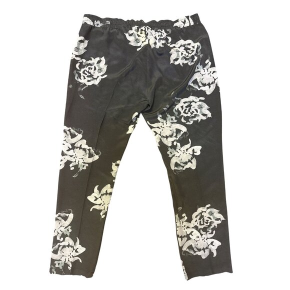 Biya by Johnny Was Silk Floral Print Black & Gray Pants Size XL - Picture 2 of 8